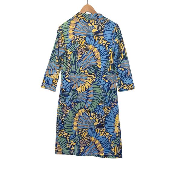 J. McLaughlin Brynn Lyford Jersey Multicolor Retro Print Shirt Dress EUC Size S - Picture 6 of 9
